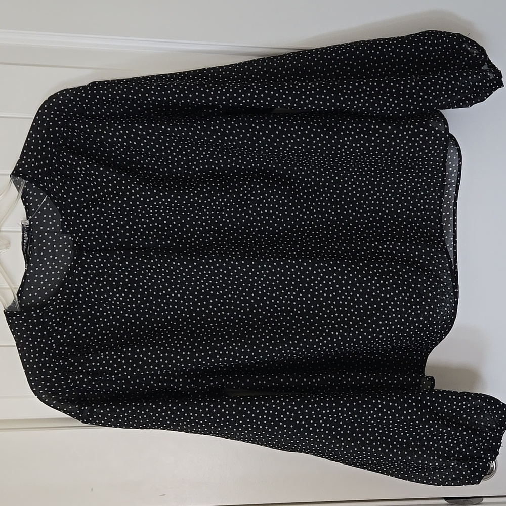 Abercrombie & Fitch Sheer Polka Dot Blouse Top Long Sleeves NEW Size XS - Picture 2 of 7